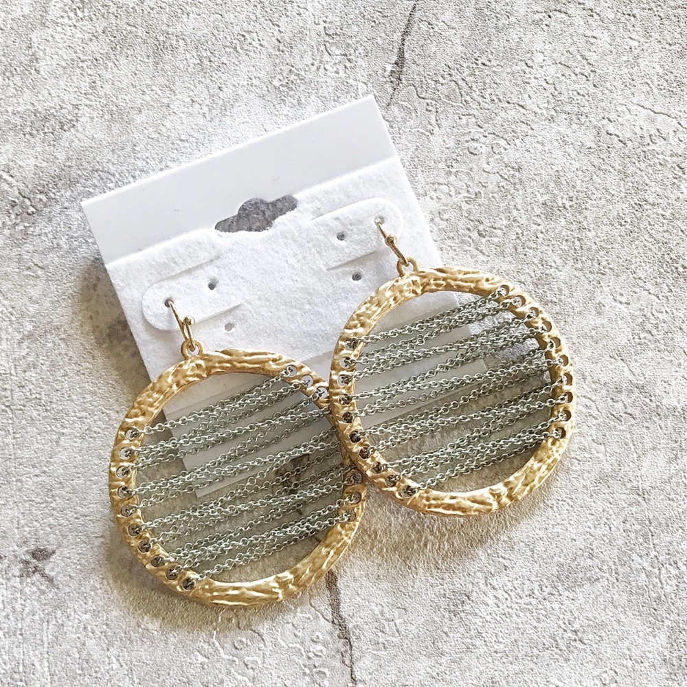 Silver and Gold Chained Earrings
